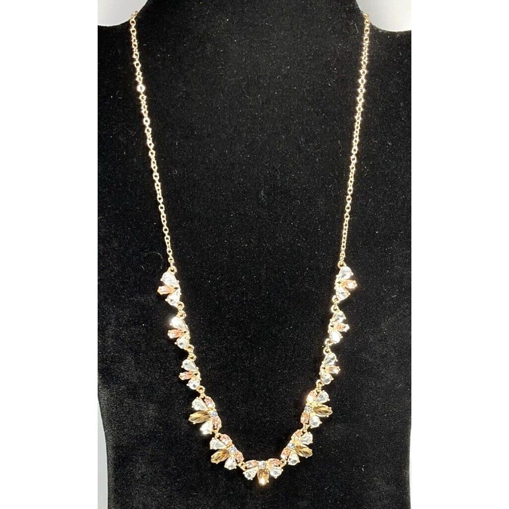 Banana Republic Statement Bee Collar Necklace Rhinestone Crystal Gold Tone Bling